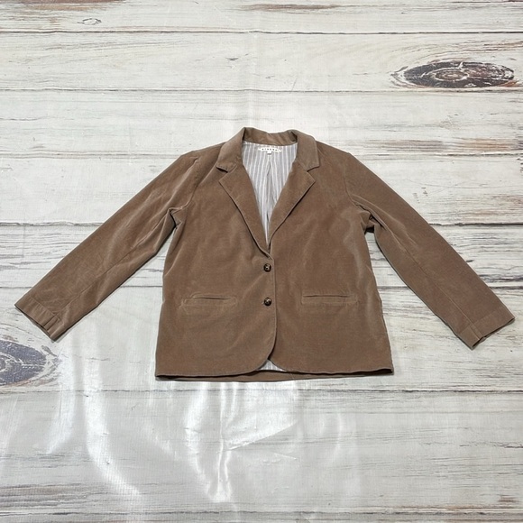 Xirena Jacket Women's Large Tan Corduroy Buttons Collared Blazer - Picture 13 of 15
